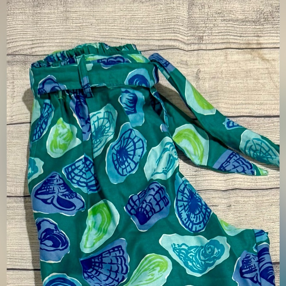 Talbots Petite Collection Shell Print green Pants… - image 7